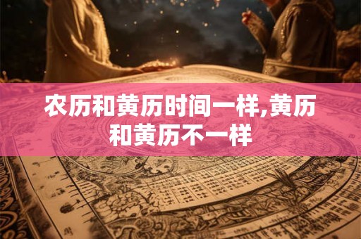 农历和黄历时间一样,黄历和黄历不一样