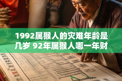1992属猴人的灾难年龄是几岁 92年属猴人哪一年财运最好