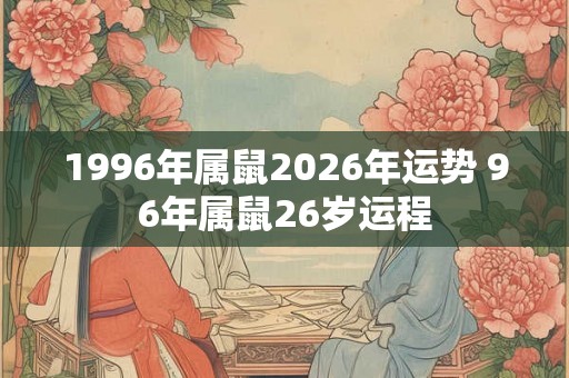 1996年属鼠2026年运势 96年属鼠26岁运程 1996年属鼠2026年运势 96年属鼠26岁运程