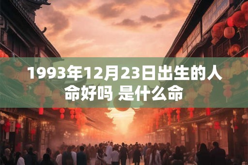 1993年12月23日出生的人命好吗 是什么命