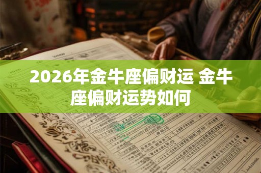 2026年金牛座偏财运 金牛座偏财运势如何
