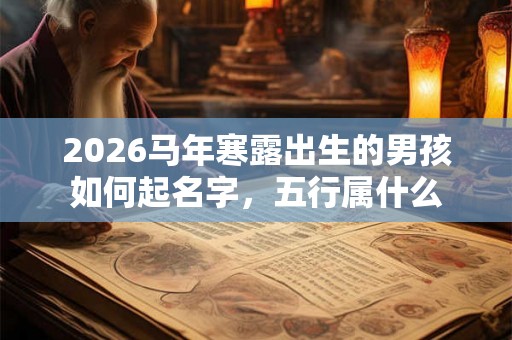 2026马年寒露出生的男孩如何起名字，五行属什么