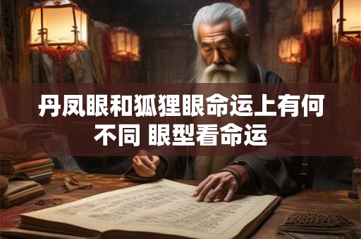 丹凤眼和狐狸眼命运上有何不同 眼型看命运