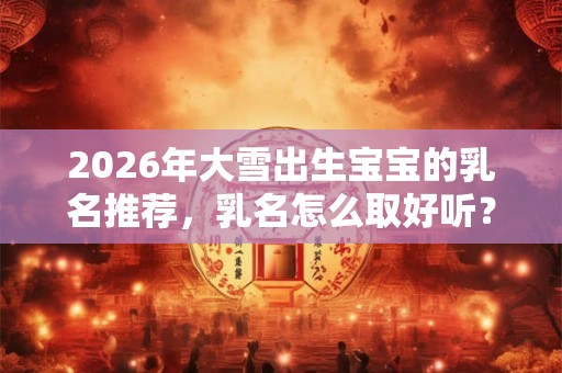 2026年大雪出生宝宝的乳名推荐，乳名怎么取好听？