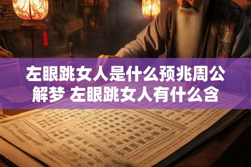 左眼跳女人是什么预兆周公解梦 左眼跳女人有什么含义