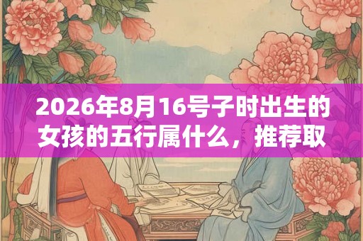 2026年8月16号子时出生的女孩的五行属什么，推荐取名方法