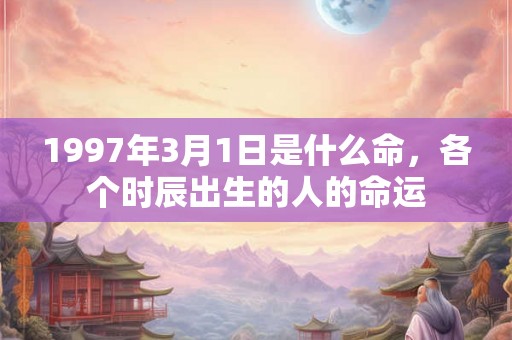 1997年3月1日是什么命，各个时辰出生的人的命运
