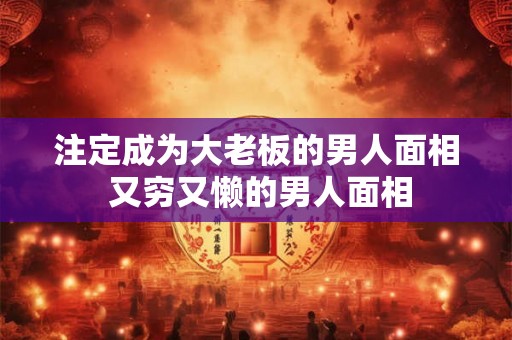 注定成为大老板的男人面相 又穷又懒的男人面相 注定成为大老板的男人面相 又穷又懒的男人面相