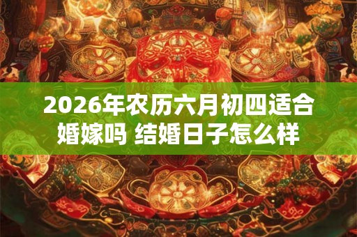 2026年农历六月初四适合婚嫁吗 结婚日子怎么样 2026年农历六月初四适合婚嫁吗 结婚日子怎么样