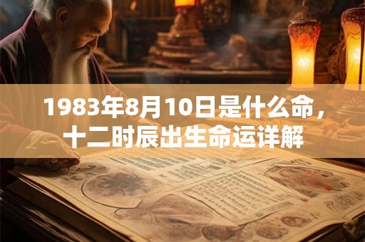 1983年8月10日是什么命，十二时辰出生命运详解