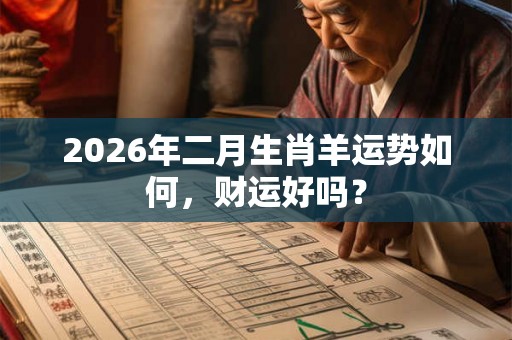 2026年二月生肖羊运势如何，财运好吗？