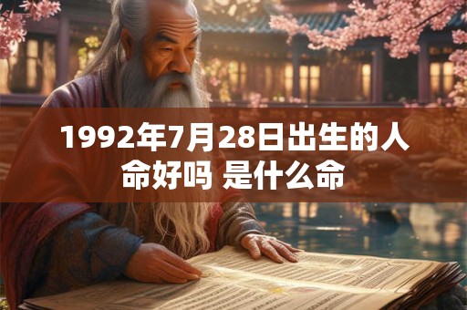 1992年7月28日出生的人命好吗 是什么命