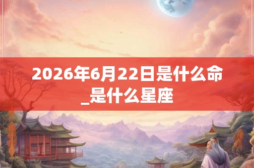 2026年6月22日是什么命_是什么星座