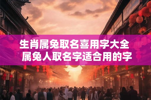 生肖属兔取名喜用字大全  属兔人取名字适合用的字