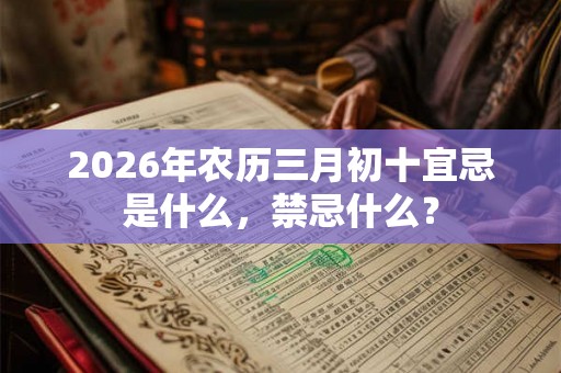 2026年农历三月初十宜忌是什么，禁忌什么？