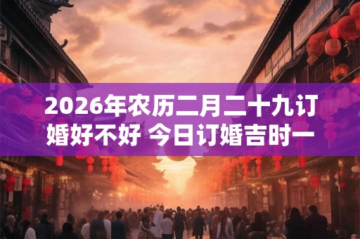 2026年农历二月二十九订婚好不好 今日订婚吉时一览