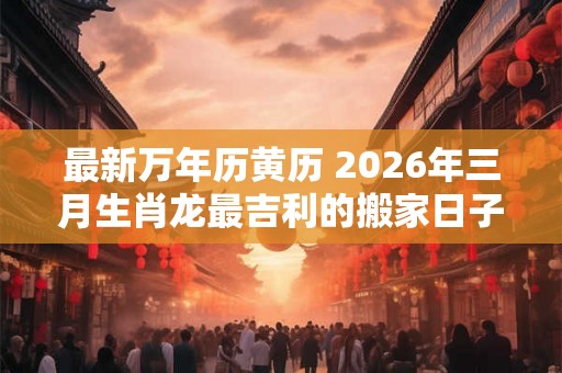 最新万年历黄历 2026年三月生肖龙最吉利的搬家日子