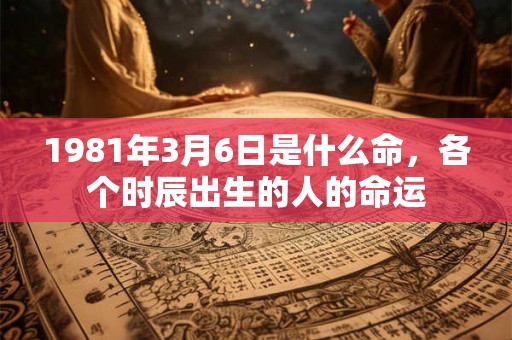 1981年3月6日是什么命，各个时辰出生的人的命运