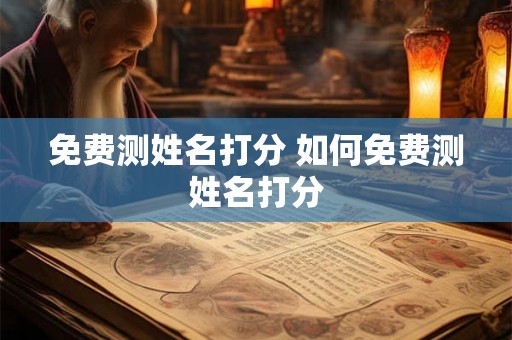免费测姓名打分 如何免费测姓名打分