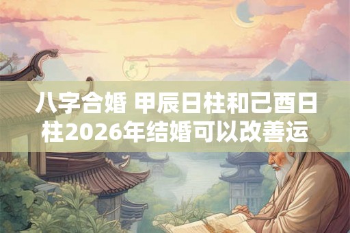 八字合婚 甲辰日柱和己酉日柱2026年结婚可以改善运势 八字合婚 甲辰日柱和己酉日柱2026年结婚可以改善运势