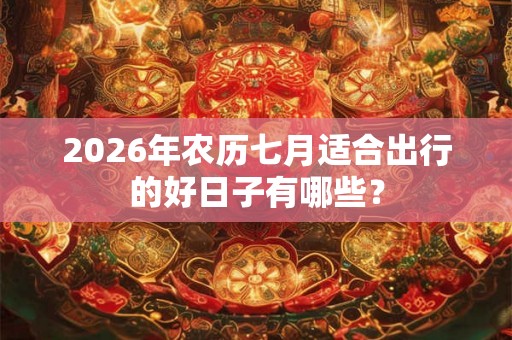 2026年农历七月适合出行的好日子有哪些？