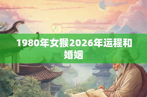 1980年女猴2026年运程和婚姻