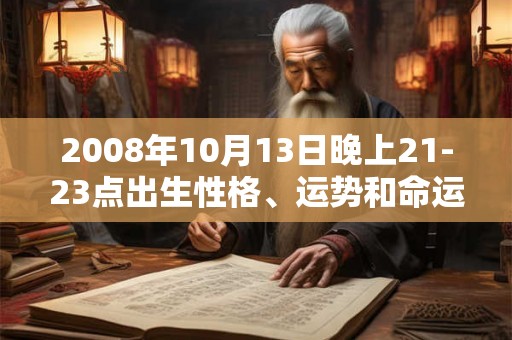 2008年10月13日晚上21-23点出生性格、运势和命运 2008年10月13日晚上21-23点出生性格、运势和命运