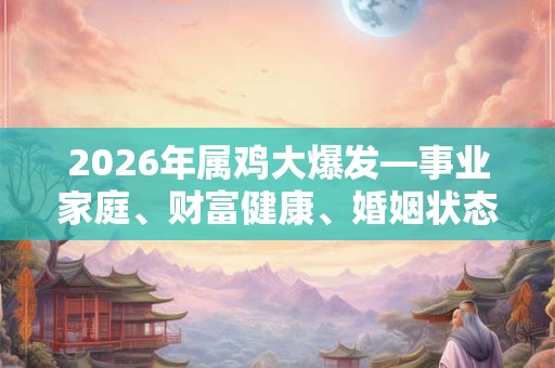2026年属鸡大爆发—事业家庭、财富健康、婚姻状态详解