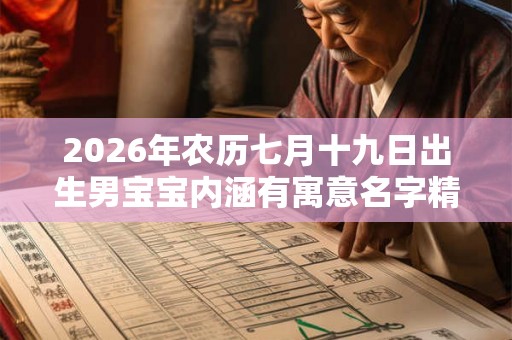 2026年农历七月十九日出生男宝宝内涵有寓意名字精选 2026年农历七月十九日出生男宝宝内涵有寓意名字精选