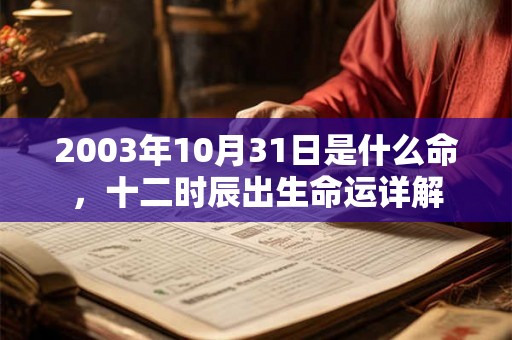 2003年10月31日是什么命，十二时辰出生命运详解