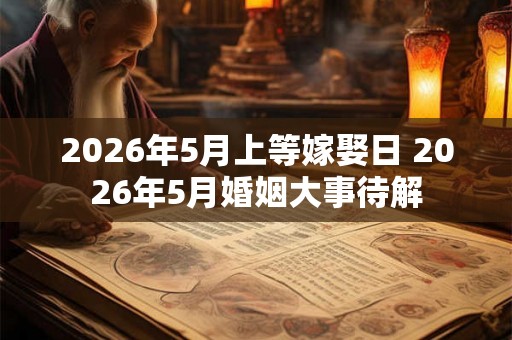 2026年5月上等嫁娶日 2026年5月婚姻大事待解