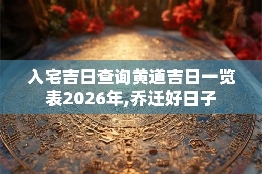 入宅吉日查询黄道吉日一览表2026年,乔迁好日子 入宅吉日查询黄道吉日一览表2026年,乔迁好日子