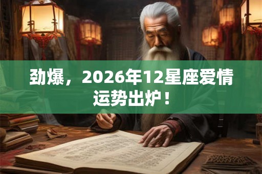 劲爆，2026年12星座爱情运势出炉！