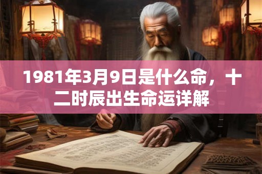 1981年3月9日是什么命，十二时辰出生命运详解
