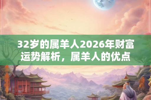 32岁的属羊人2026年财富运势解析，属羊人的优点