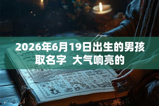 2026年6月19日出生的男孩取名字  大气响亮的