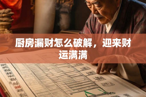 厨房漏财怎么破解,迎来财运满满 厨房漏财怎么破解,迎来财运满满