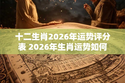 十二生肖2026年运势评分表 2026年生肖运势如何