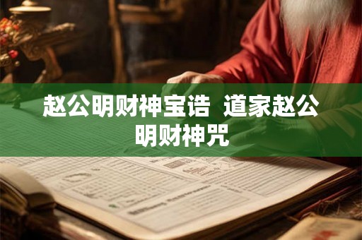 赵公明财神宝诰  道家赵公明财神咒