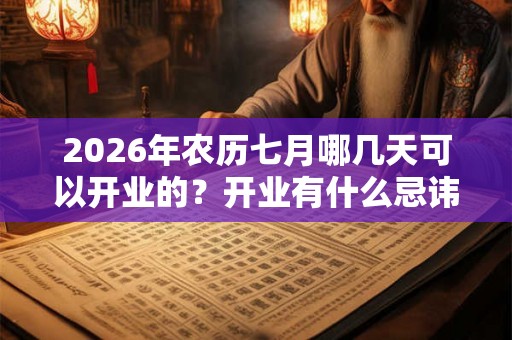 2026年农历七月哪几天可以开业的?开业有什么忌讳的? 2026年农历七月哪几天可以开业的?开业有什么忌讳的?