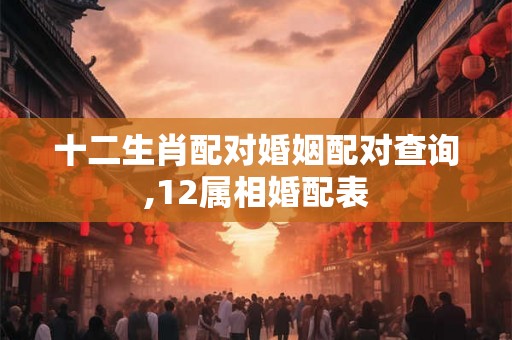 十二生肖配对婚姻配对查询,12属相婚配表