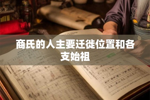商氏的人主要迁徙位置和各支始祖