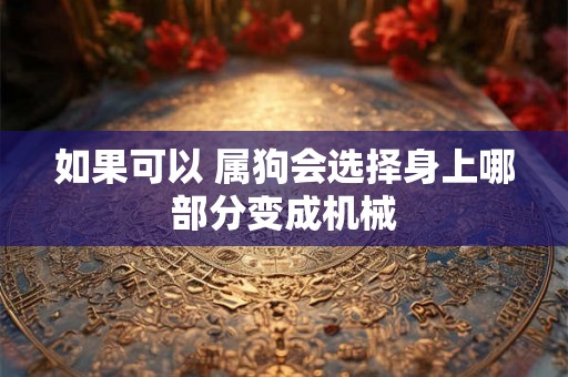 如果可以 属狗会选择身上哪部分变成机械 如果可以 属狗会选择身上哪部分变成机械
