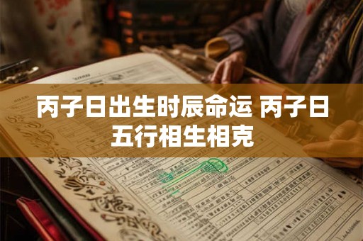 丙子日出生时辰命运 丙子日五行相生相克 丙子日出生时辰命运 丙子日五行相生相克