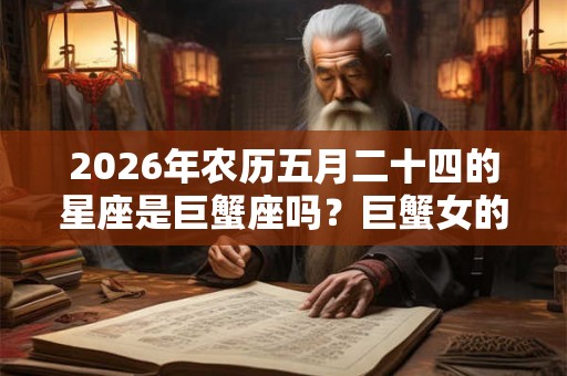 2026年农历五月二十四的星座是巨蟹座吗？巨蟹女的性格如何？