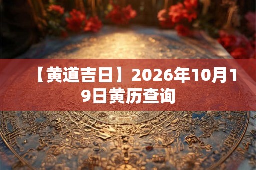 【黄道吉日】2026年10月19日黄历查询 【黄道吉日】2026年10月19日黄历查询