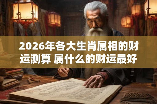 2026年各大生肖属相的财运测算 属什么的财运最好
