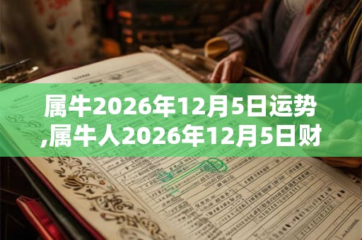 属牛2026年12月5日运势,属牛人2026年12月5日财运,生肖牛2026年12月5日运势 属牛2026年12月5日运势,属牛人2026年12月5日财运,生肖牛2026年12月5日运势