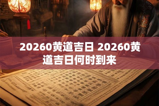 20260黄道吉日 20260黄道吉日何时到来