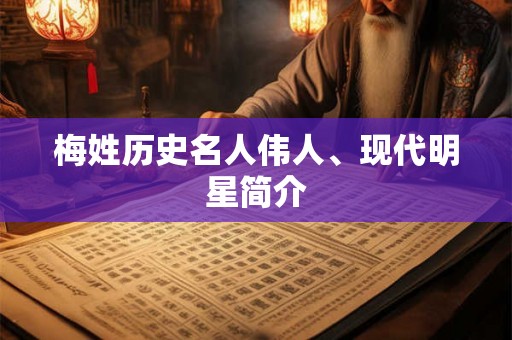 梅姓历史名人伟人、现代明星简介